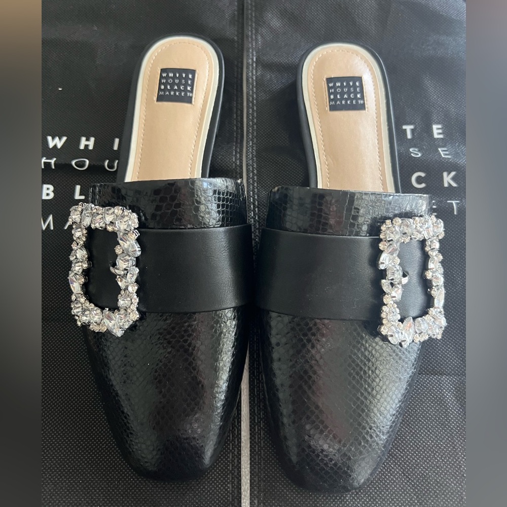 White House Black Market Jeweled Buckle Slides